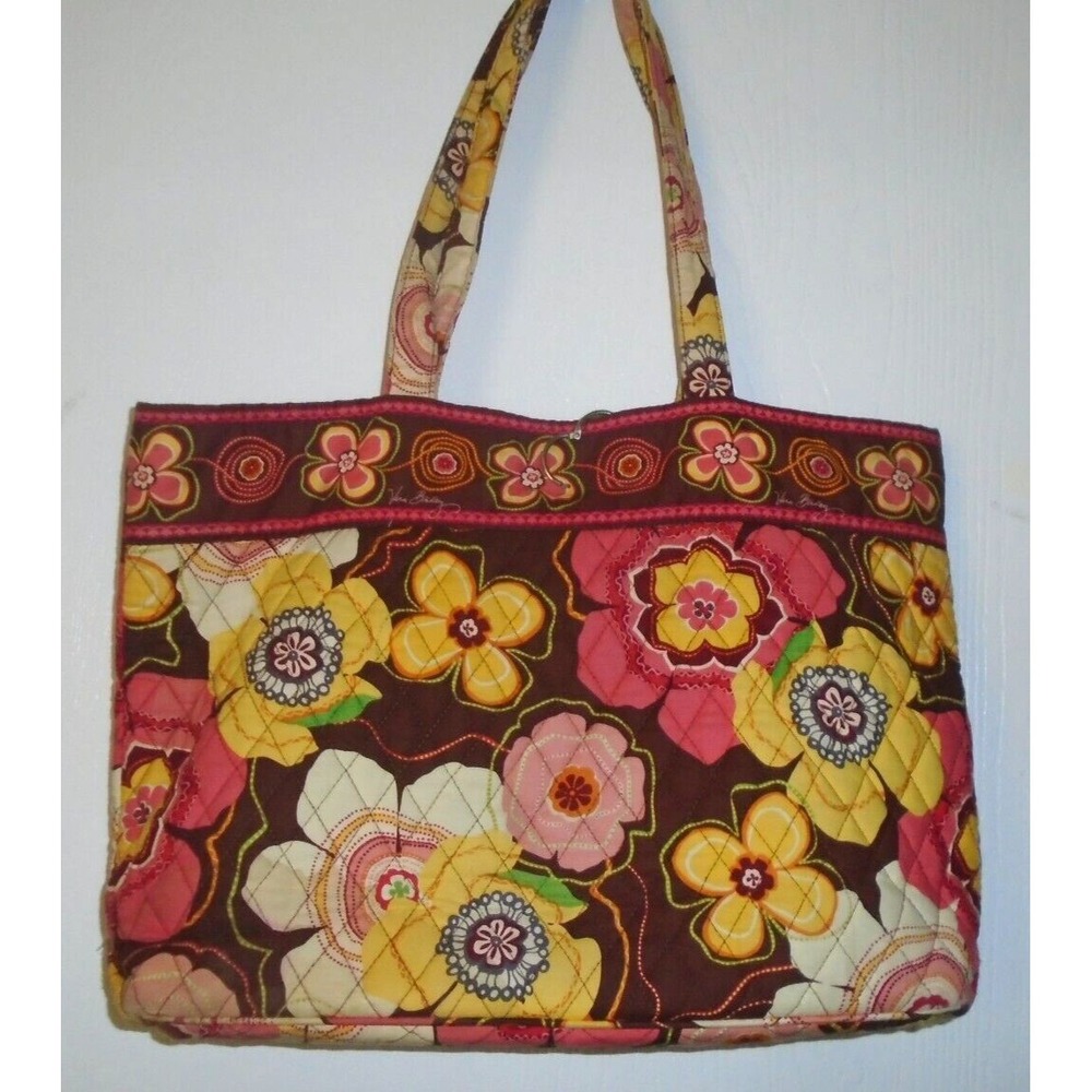 Vera Bradley Tote Shoulder Bag 17 X 11 Magnetic Closure Buttercup Retired